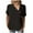 Black, variant on tklpehg Short Sleeve Shirts for Women Solid Color Lightweight Loose Blouses Vintage Summer Going Out Tops Casual V-Neck Button Shirts Tshirt (Black,M)
