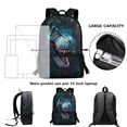 thumbnail image 4 of Jeiento Dinosaur Backpack for Boys 4-6 7-10 10-12 Kids School Bag and Lunch Bag Set 4 In 1 Elementary Bookbag with Lunch Box Pencil Case Water Bottle Carrier Preschool Back Packs Blue, 4 of 7