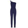 thumbnail image 5 of Aloohaidyvio Womens Casual Jumpsuits V-Neck Sleeveless Backless Belted Wide Leg Pant Sexy Romper Party Clubwear Blue XL, 5 of 6