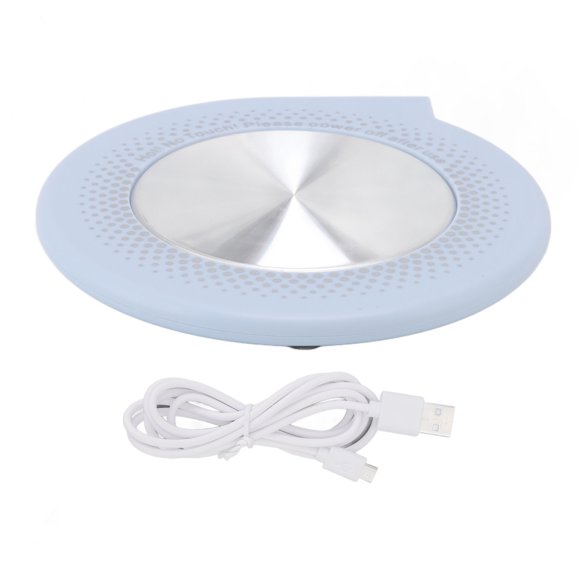 Chauffe Tasse à Café, Plaque Chauffante Électrique 55°C pour Tasses à Café, Chargement USB Portable, Chauffage Rapide avec Protection d'Arrêt Automatique pour la Maison, Le Bureau et l'École, Bleu