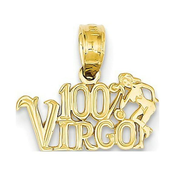 14k Yellow Gold 100% VIRGO Zodiac Charm Pendant