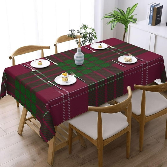 Rectangle Table Cloth, Scottish Clan Crawford Tartan Resistant Washable Tablecloth Decorative Table Cover for Dining, Indoor and Outdoor