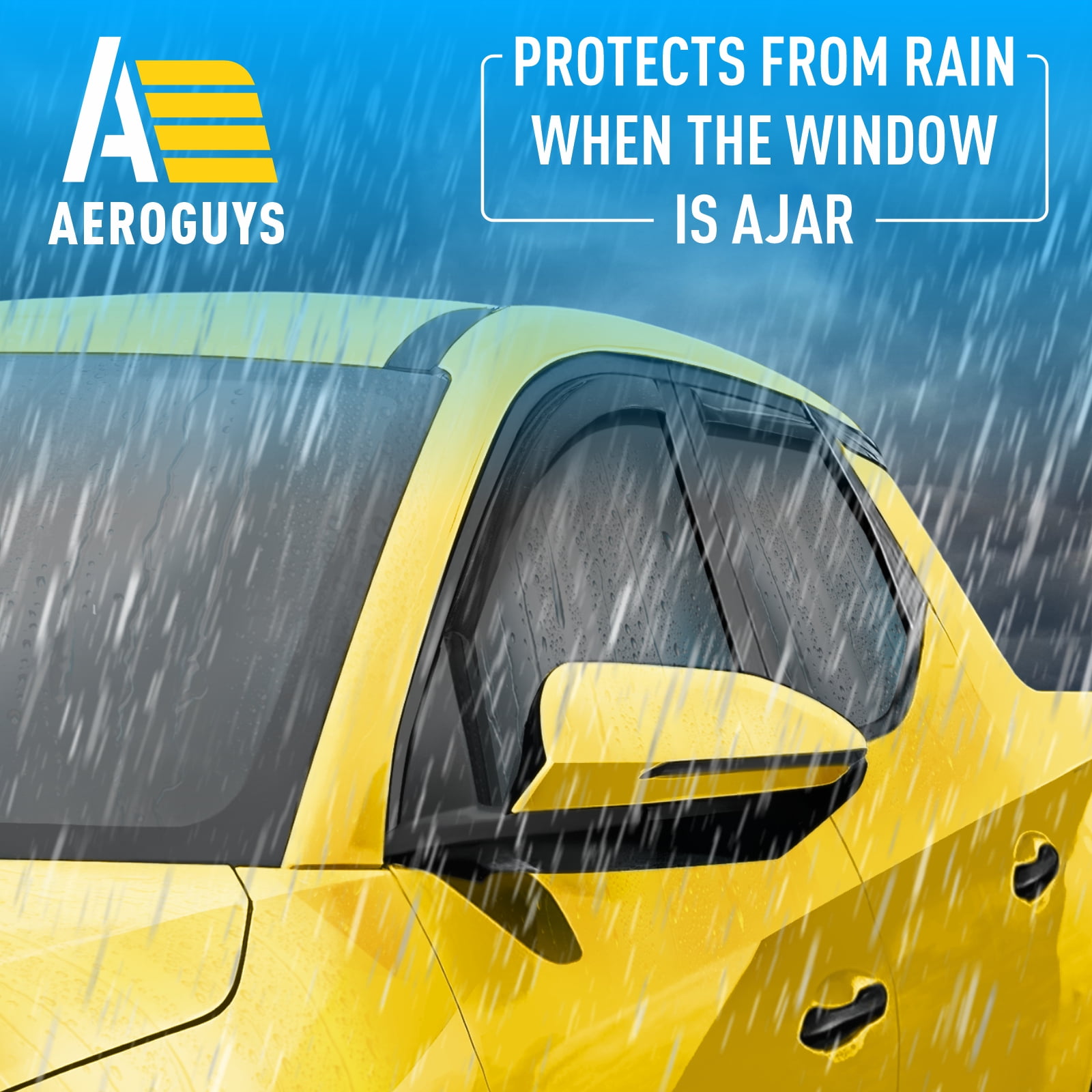 AEROGUYS Extra Durable Window Deflectors in-Channel Window Visors Rain Guards Fit for Hyundai Santa Cruz 2022-2026, Sun Visors, Wind Vent Visors, Window Exterior Car Accessories - 4 pcs. AG0482