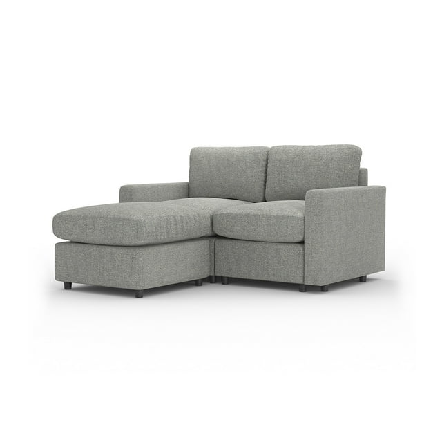 Sillón Loveseat Seccional Modular Adapti + Otomano | Gris Niebla