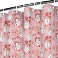 thumbnail image 3 of Pink Christmas Snowman Pattern Shower Curtain 36"x72" ,Bathroom Decorative Shower Curtains Set with 12 Hooks,Modern Waterproof Washable Shower Curtain, 3 of 6