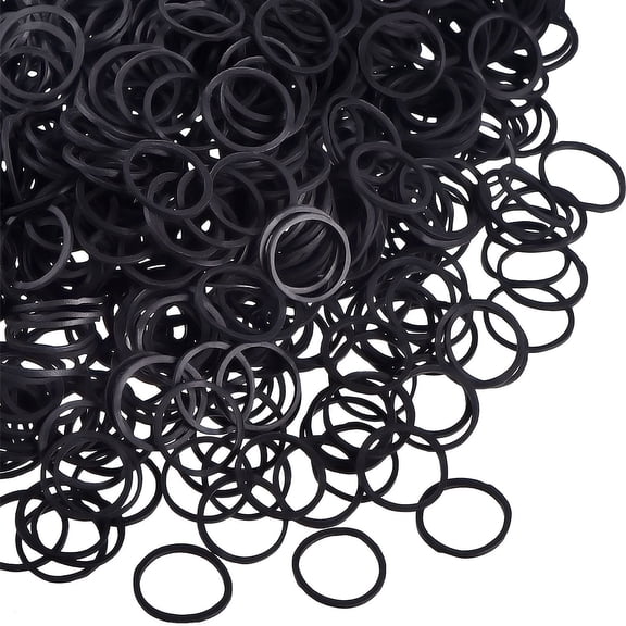 Foeses 1000 Pack Mini Rubber Bands, Soft Elastic Bands Non-Slip Small Tiny Hair Ties for Toddlers, Kids, Braids - Black