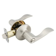 Brinks Keyed Entry Modern Wave Style Lever Doorknob with Pro-Guard, Satin Nickel Finish