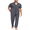 Iron Grey, variant on Men's 100% Cotton Pajama Sets Button Down Loungewear with Long Pants Summer Breathable Pjs with Pockets(Iron Grey,M)