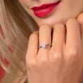 thumbnail image 3 of Gem Stone King 18K White Gold White Moissanite Solitaire Engagement Ring for Women (1.00 Cttw, Round 6.5MM, Size 5), 3 of 5