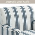 thumbnail image 4 of DREAMSIDEA Stripe Accent Chairs Set of 2,Living Room Chair with Arms, Comfy Single Sofa Reading Chair Nailhead Trim for Bedroom, Navy Blue, 4 of 7