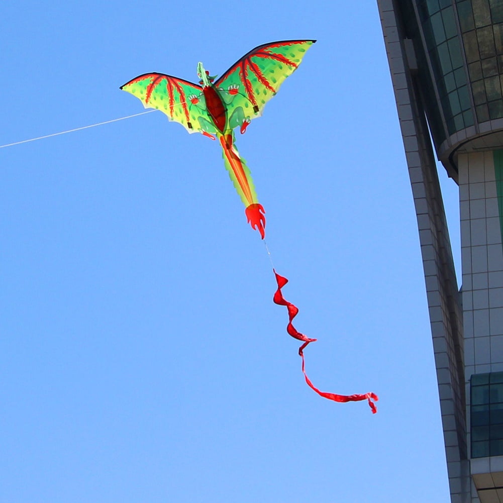 SPRING PARK Kids Cute 3D Dinosaur Kite Flying Game Outdoor Sport Playing Toy Kite with 100m Line