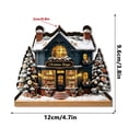 thumbnail image 2 of Lighted Christmas Village House, Wooden Holiday Figurine, Snow Covered Cottage Scene with Layered Architecture and Glowing Windows for Mantel, Painted Wood with LED Light with DetaiLED, 2 of 7