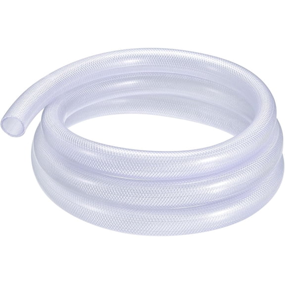 FANHAO 1" ID x 1 1/4" OD 10 ft PVC Tube Braided Reinforced Tubing Flexible Hose Pipe Clear Vinyl Tubing High Pressure Flexible Plastic Tube(25mm ID x 32mm OD)