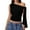 Black, variant on Ruched One Off The Shoulder Tank Tops for Women Tie Sleeve Asymmetrical Neck Going Out Top Slim Fit Casual Summer Blouses Beige S