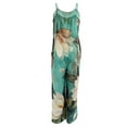 thumbnail image 4 of Mono sin mangas para mujer VISgogo con estampado floral, versión de pierna ancha, tirantes finos, ropa de verano VISgogo  moda, 4 of 5