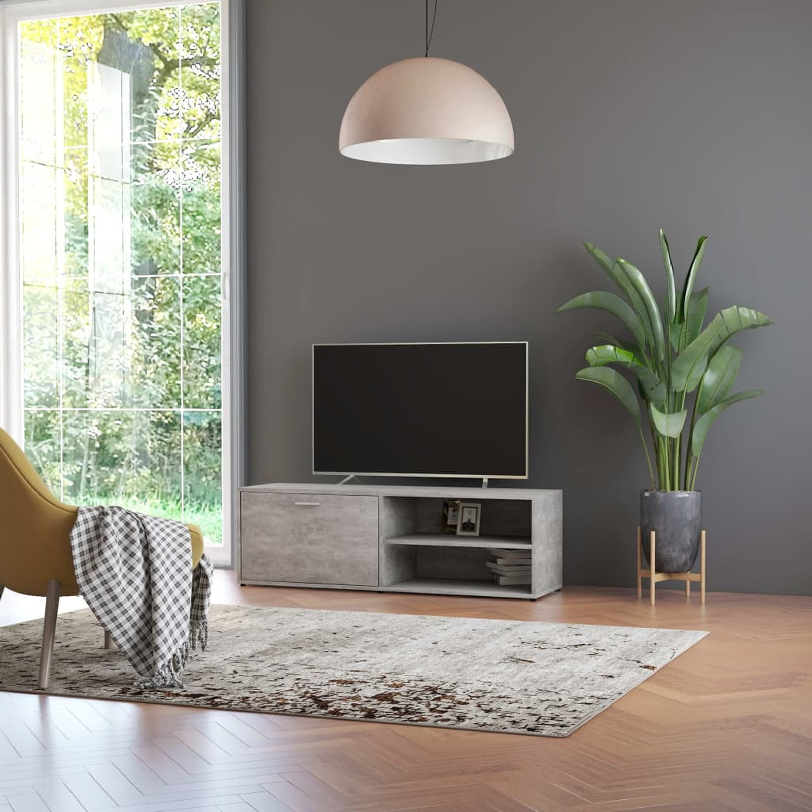 TV Stand Cabinet Entertainment Unit Concrete Grey 120X40x40 Cm Chipboard 