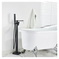 thumbnail image 3 of Matte Black Bathroom Standing Bathtub Faucet Tub Waterfall Spout Plastic Hand Shower Floor Stand Bath Tub Hot Cold Mixer Tap, 3 of 7