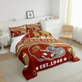 thumbnail image 3 of Manfei San Francisco Full Size Comforter Sets,Rugby Sports Bedding Comforter Set,American Football Bedding Sets,Breathable Room Decorative Reversible,3 Pieces, 3 of 8