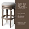 thumbnail image 3 of Maven Lane Pullman Backless Bar Stool in Reclaimed Oak Finish w/ Ash Grey Fabric Upholstery, 3 of 6