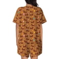 thumbnail image 3 of Bixox Women's Dachshund And Ball Printed Pajama Set 2 Piece Lounge Set Top and Shorts Soft Pajamas, Shorts with Pockets, 3 of 7