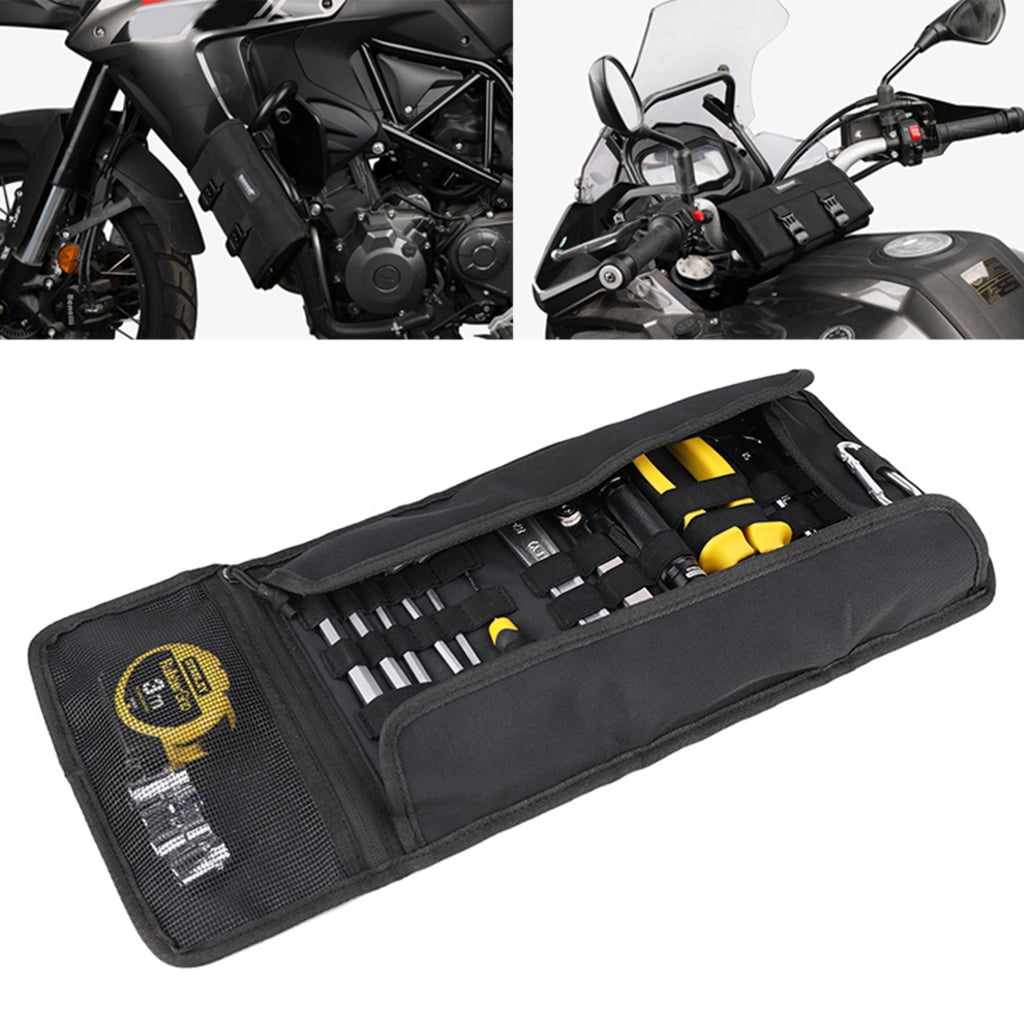 Yokua Motorcycle Tool Roll Bag Tool Small Tool Bag Wrench Organizer Pouch Wrap