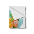 thumbnail image 2 of St. Patrick's Day Soft Flannel Fleece Throw Blanket, Leprechaun with Costume Holding Large Shamrock Gold Coin on Hill, Cozy Plush for Indoor and Outdoor Use, 70" x 90", Multicolor, by Ambesonne, 2 of 6