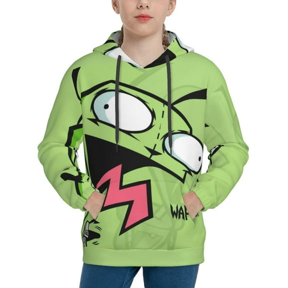 Invader Zim Kids' Hoodie 3d Print Sweatshirt Soft Pullover Hooded With Big Pockets For Boys Or Girls Small