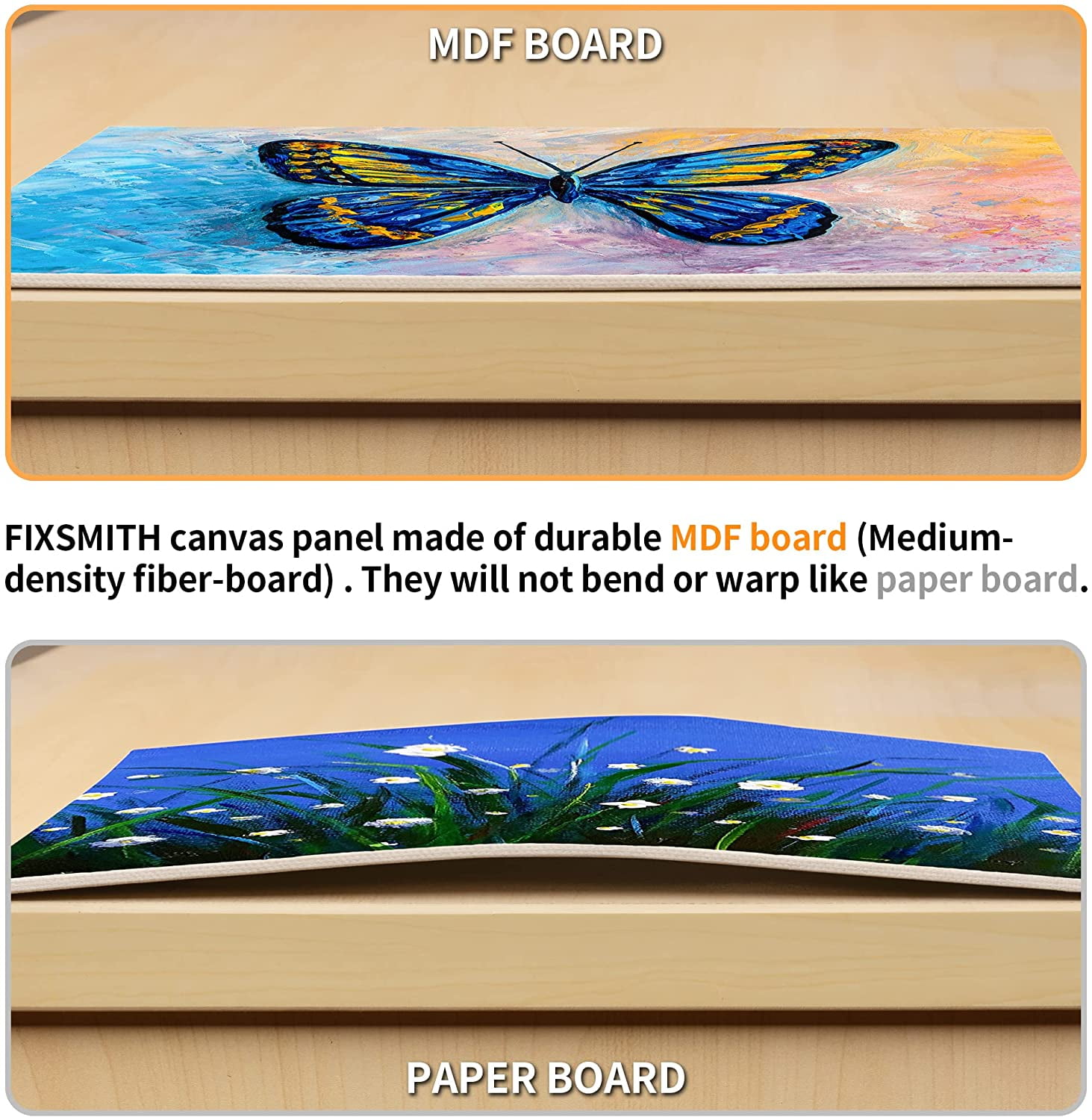 Buy FIXSMITH Canvas Panels 14 Pack 8 x 8 Inch Painting Canvas Panel