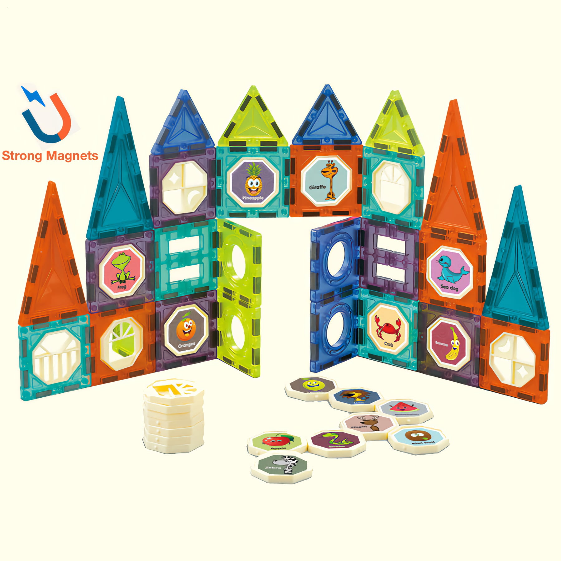 Glowing Magnetic Tiles Building Blocks Marble Run Race Track Set - 150 Complete Pieces Glow in the Dark STEM Light Magnetic Building Blocks and Gravity Maze Games for Toddlers Kids Magnetic Toys