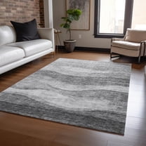 Addison Rugs Chantille Indoor/Outdoor Transitional Swirls Gray Washable Rectangle Rug, 5' x 7'6"