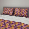 thumbnail image 2 of Tropical Comforter & Sham Bedding Set, Botanical Aloha with Exotic Tree and Leafy Branches, 3 pcs Duvet Set Microfiber Filling Quilt, 5 Sizes, Dark Lavender Marigold, by Ambesonne, 2 of 4