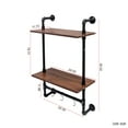 thumbnail image 5 of Industrial Farmhouse Pipe Shelves 3 Tier + 2 Tier Wall Mounted Display Shelves with Hooks for Kitchen, Bedroom, Living Room, and Office, 5 of 11