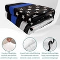 thumbnail image 4 of Full Quilt Set 78''x90'', Blue American Flag Lightweight Bedspread Coverlet Set with 2 Pillow Shams, Black White Stripe US Flag Retro Wooden Breathable All Season Quilt Bedding for Bedroom/Guest Room, 4 of 9