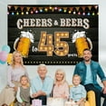 thumbnail image 5 of 6x4Ft 45th Birthday Anniversary Banner Backdrop Cheers and Beers to 45 Years Birthday Anniversary Decorations Party Supplies, 5 of 5