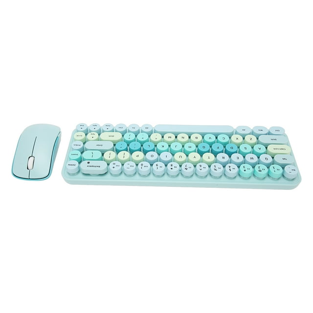 wirelessS Keyboard and Mouse Combo, 2.4G wirelessS Cute Retro Keyboard and Mouse Combo, DPI Adjustment, Colorful Retro Full Size Keyboard and Mice
