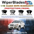 thumbnail image 2 of 2011 Hyundai Santa Fe Beam Wiper Blades Wipers w/1yr Warranty (Set of 3) w/Rear Wiper, 2 of 5