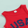 thumbnail image 4 of CNKOO Infant Toddler Baby Boys Independence Day Outfits Letters Print Tank Tops+Short Pants Summer 2Pcs Sets Red 18-24 Months, 4 of 6
