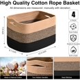 thumbnail image 3 of Storage Baskets for Shelves Organizing, Woven Cotton Rope Baskets for Storage, Book Basket, Towel Basket, 12.5"Lx9.1''Wx7.9''H (4 Packs) Gradient Black & Jute, 3 of 14