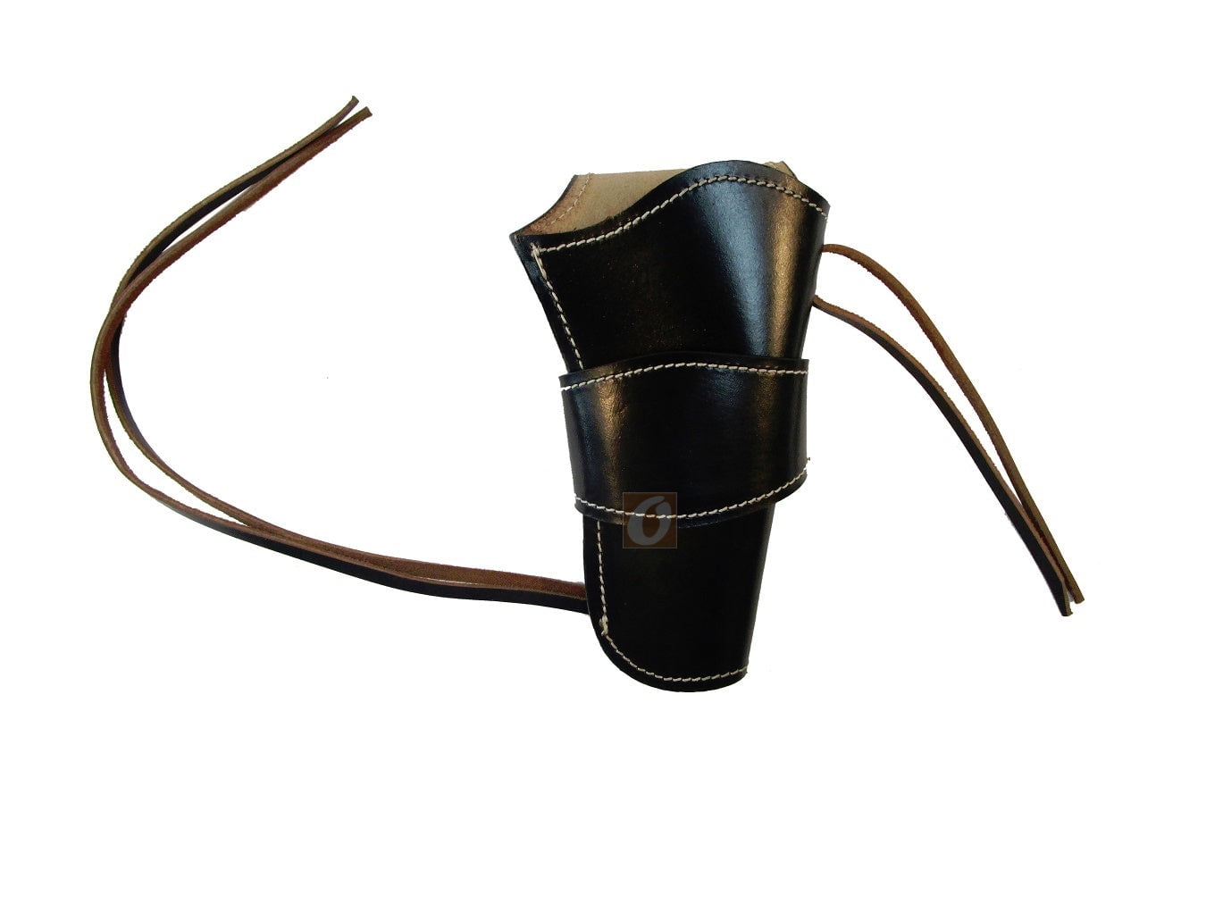 Leather Holster Long Barrel Revolver Pistol Fit Smooth Black - Right Hand