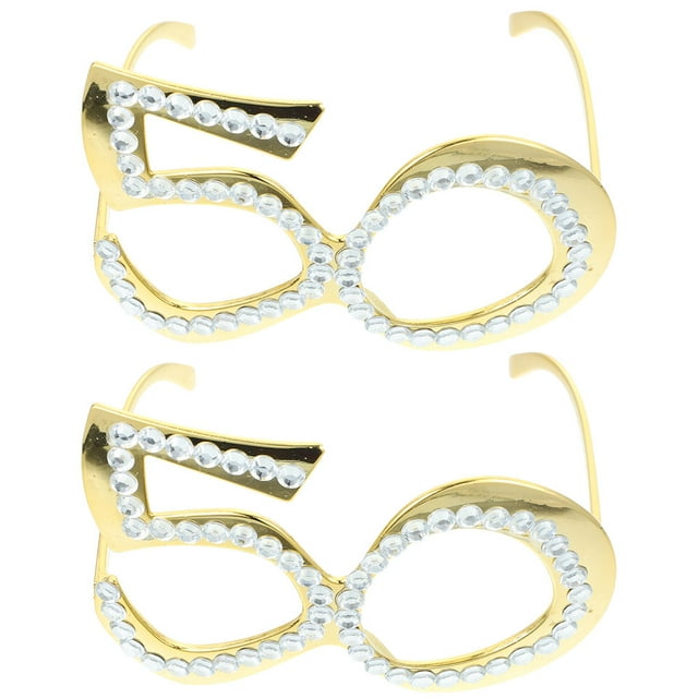 Miangastore Birthday Party Glasses Square Number Shape 2Pcs 5.5x5.5x3.5in