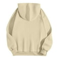 thumbnail image 5 of Holzkary Hoodies for Women Full Zip Up Loose Sweatshirts Jackets Women's Fashion Casual Letter Print Sweatshirt with Zipper Casual Comfy Gym Tops Fall Outfits Winter Clothes 2025 Beige L, 5 of 5