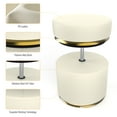 thumbnail image 5 of Miniyam Round Swivel Stool with Adjustable Height, 660LBS Load, PU Leather, White, 5 of 8