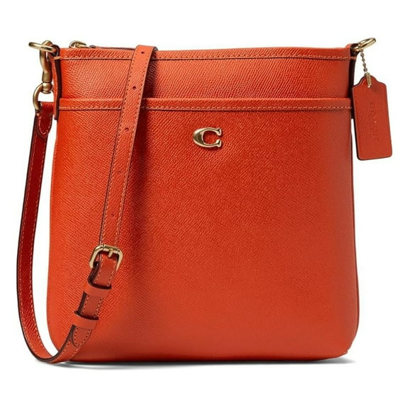 Coach Women’s Leather crossbody Kitt Messenger Bag ,Orange