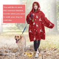 thumbnail image 4 of Wearable Oversized Blanket,Red Christmas Deer Pattern Wearable Blanket Hoodie for Adults,Cozy Hooded Blankets with Super Pockets,Super Warm Fuzzy Pullover for Women & Men, 4 of 6