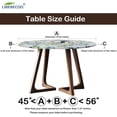 thumbnail image 2 of GFDYREE Round Vinyl Fitted Tablecloth with Flannel Backing Elastic Edge Plastic Table Cover Waterproof Table Cloth Stain-Resistant Wipeable for 45"-56" Round Table, 2 of 7