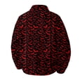 thumbnail image 5 of GrmtClth Autumn Mens Halloween Bat Ghost Pattern Overshirt Jacket Long Sleeve Snap Buttons Loose Cut Halloween Daily Leisure Outerwear Red S, 5 of 6