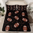 thumbnail image 2 of jejeloiu Brown Rugby Full Size Sheets,Sports Theme Bed Sheets,Ball Sport Games Sheet Sets For Boys Kids,Super Cozy Room Decoration,4-Piece, 2 of 7