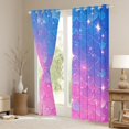 thumbnail image 3 of Manfei Chic Mermaid Print Curtains Pack of 2 (42x84 Each),Sea Ocean Animal Curtains Blackout,Gradient Pink Blue Bedroom Curtains For Girls,Ultra Soft Home Decor, 3 of 6