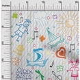 thumbnail image 2 of oneOone Rayon Orange Fabric Kids Sewing Craft Projects Fabric Prints By Yard 56 Inch Wide, 2 of 4