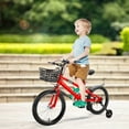 thumbnail image 3 of Kids Bike,14 16 18 Inch Children Bikes for Boys Girls Age 3-10 Years with Training Wheels, Handbrake, Basket, Kids Bicycle Cyan/Red, 3 of 11